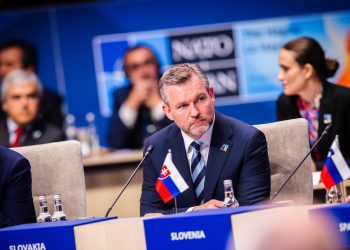 Prezident SR Peter Pellegrini (uprostred) počas samitu Severoatlantickej aliancie (NATO) v Haagu v Holandsku, ktorého hlavnými témami boli aktuálne bezpečnostné výzvy a posilňovanie obranných kapacít členských štátov. Holandsko, Haag, 25. jún 2025. Foto: SITA/Kancelária prezidenta SR