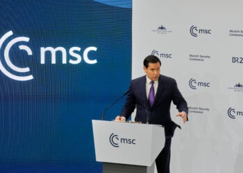 Ministr zahraničí Spojených států Marco Rubio (na snímku) hovoří během letošní bezpečnostní konference v Mnichově v Německu. FOTO: SITA/AP Photo/Michael Probst