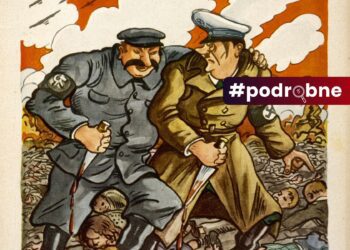 Dobová karikatura Hitlera a Stalina na obálce francouzského satirického časopisu Le Rire ve vydání z 15. října 1939. Zdroj: Mary Evans Picture Library / Mary Evans Picture Library / Profimedia
