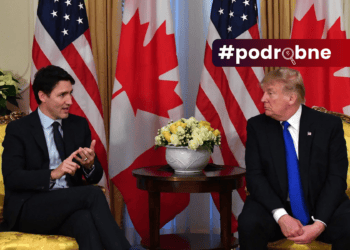Bývalý kanadský premiér Justin Trudeau a americký prezident Donald Trump na setkání v únoru 2025. Foto: Nicholas Kamm / Zuma Press / Profimedia