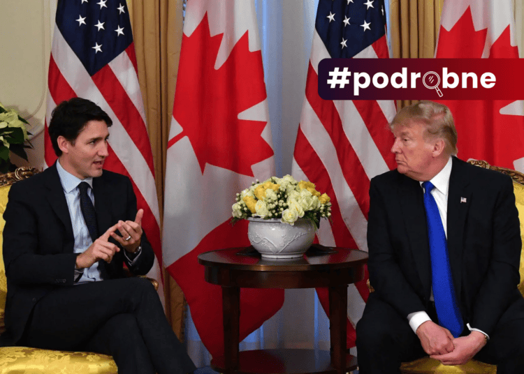Bývalý kanadský premiér Justin Trudeau a americký prezident Donald Trump na setkání v únoru 2025. Foto: Nicholas Kamm / Zuma Press / Profimedia