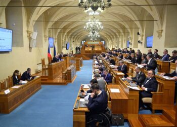 Schůze Senátu v lednu 2026. O třetinu míst se letos utká 154 kandidátů napříč Českem. Foto: ČTK / Šulová Kateřina
