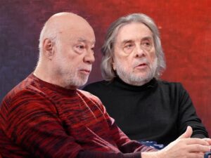 Ladislav Snopko a Ján Štrasser ve studiu Téma.21.